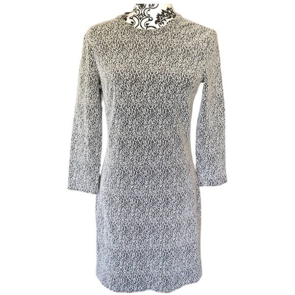 & Other Stories Textured Long Sleeve Black & White Dress - Picture 13 of 13